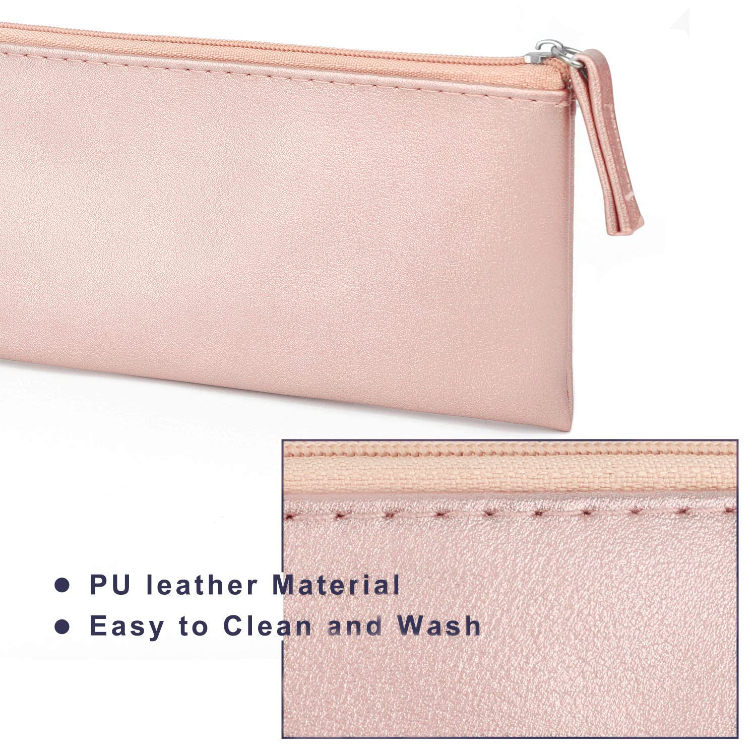 SumDirect pochette maquillage PU cuir rose, idéale pour retouches nomades