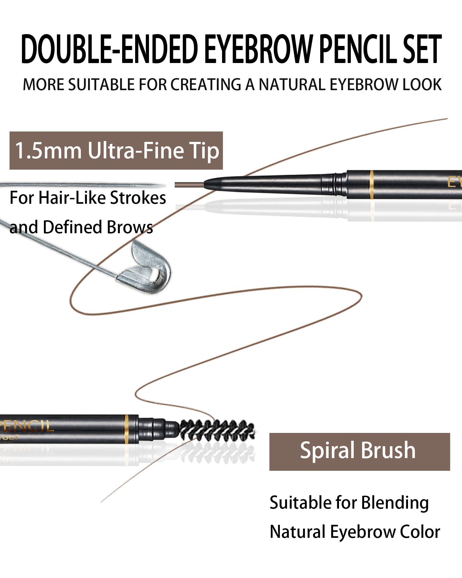 SUMEITANG coffret 12 crayons sourcils pro avec rasoirs pour kit complet.