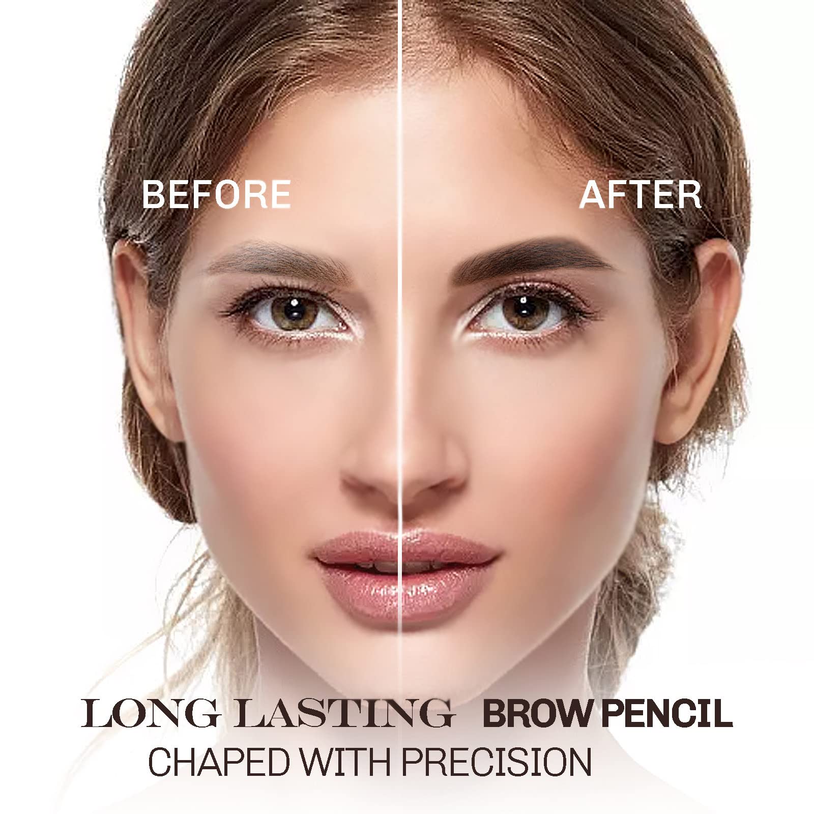 SUMEITANG crayon sourcils brun foncé, 12 pièces, texture douce pour un rendu naturel.