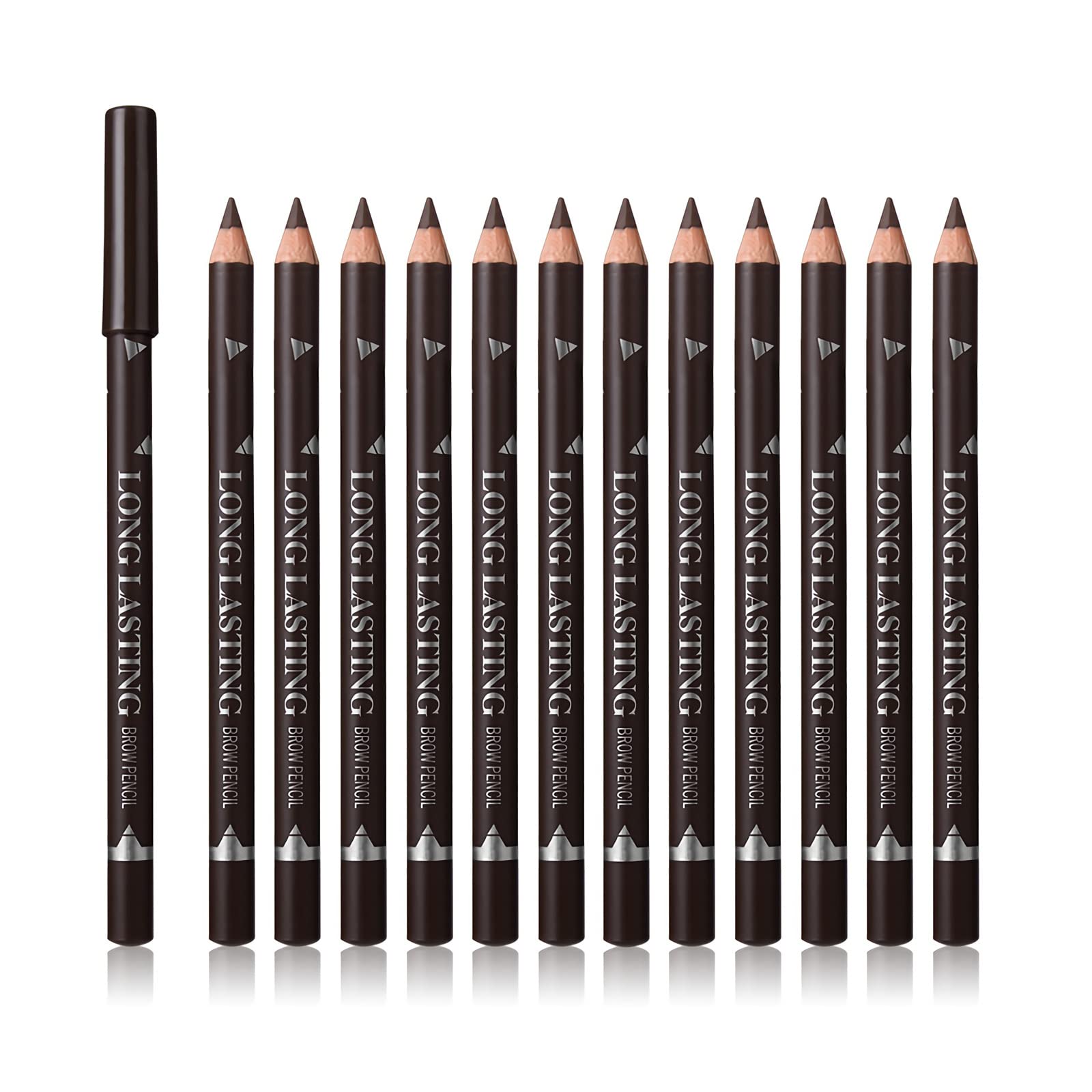 SUMEITANG crayon sourcils noir, 12 pièces, couleur naturelle et tenue longue durée.