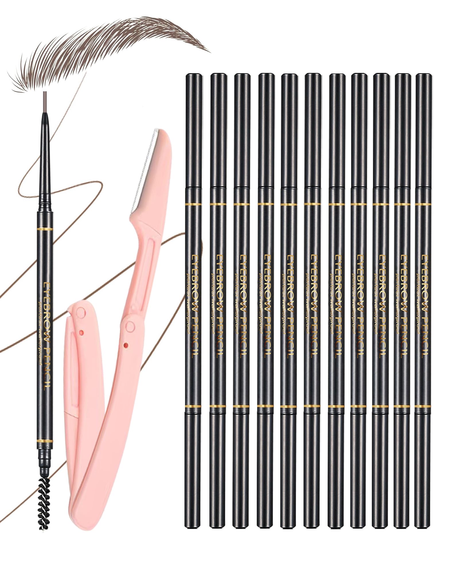 SUMEITANG crayon sourcils ultra-fin 1,5 mm noir pour tracés précis et durables.