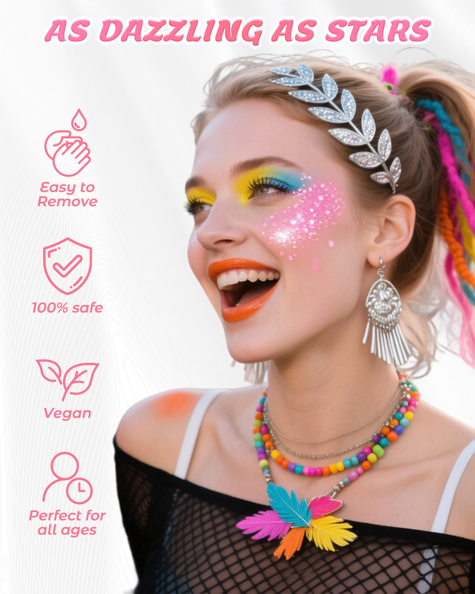 SUMEITANG Effet scintillant pour festival, regard et peau qui brillent
