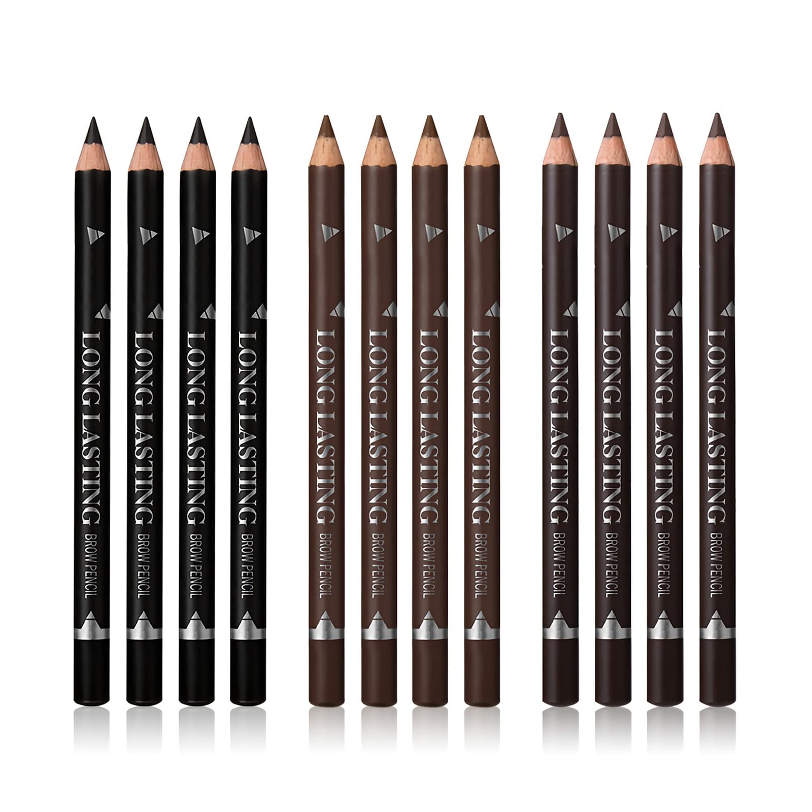 SUMEITANG ensemble 12 crayons sourcils et pour les yeux, maquillage polyvalent et durable.