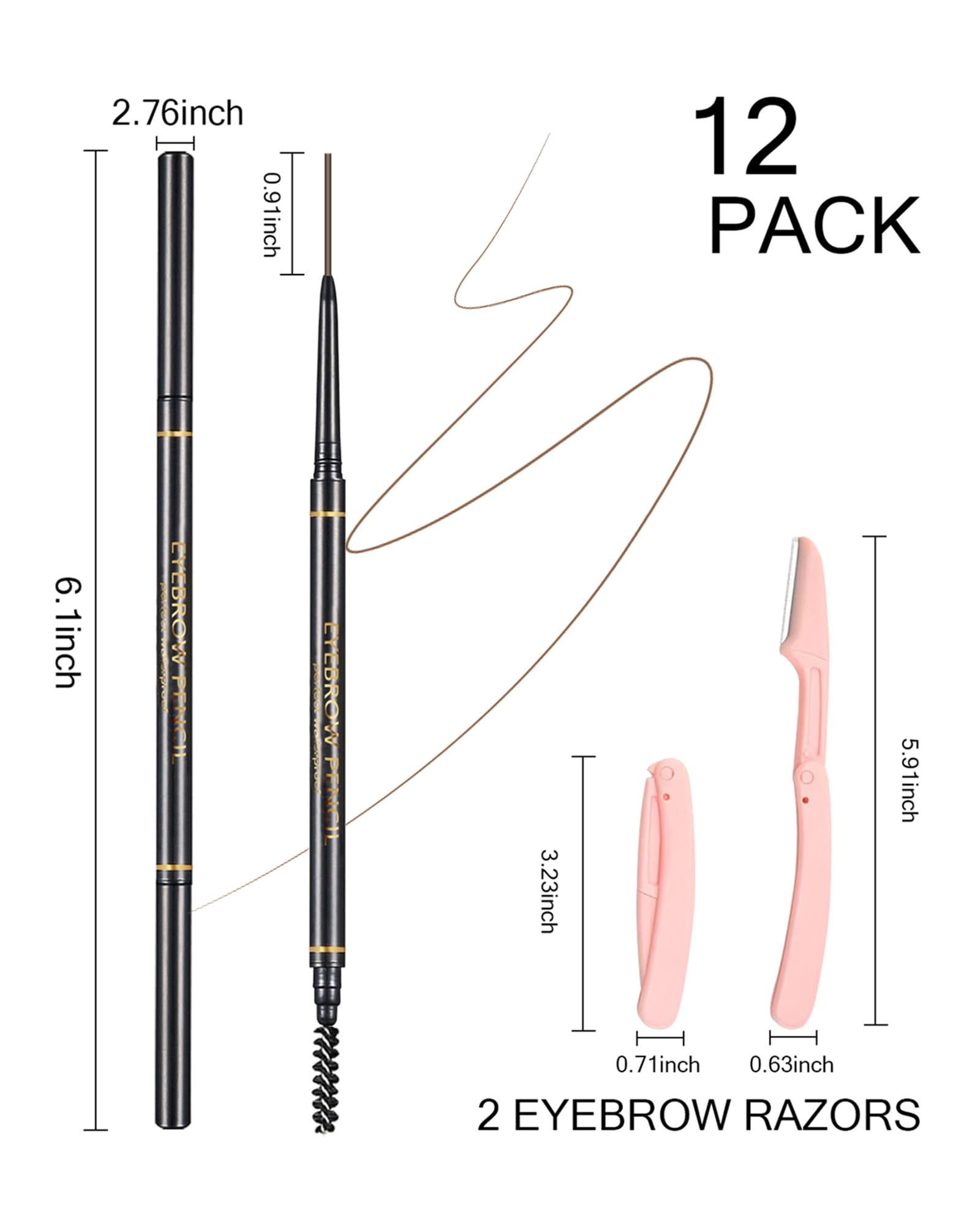 SUMEITANG kit professionnel 12 crayons et 2 rasoirs pour varier les styles.