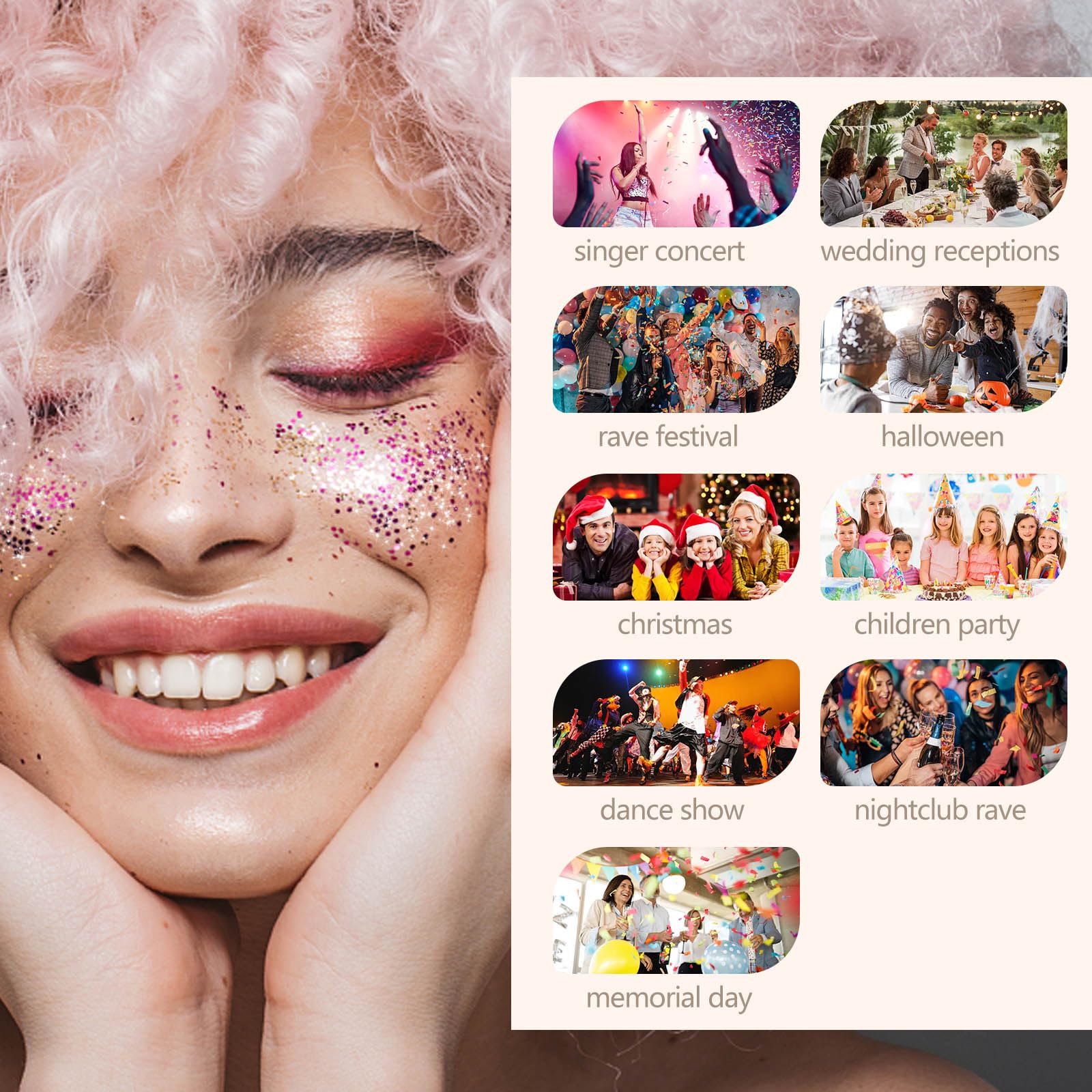 SUMEITANG Look fête instantané, paillettes brillantes pour soirée mémorable