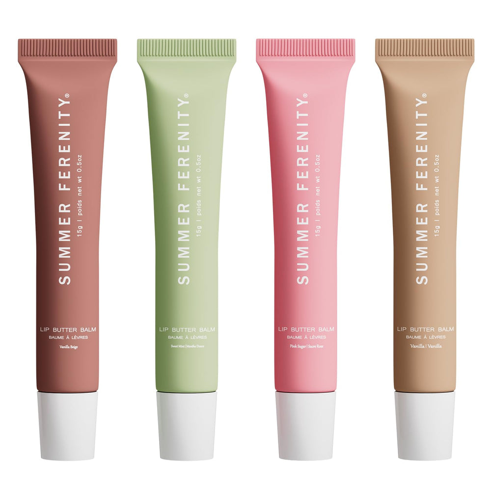 Summer Ferenity baume lèvres teinté ensemble 4 pack, hydratation douce et couleur naturelle