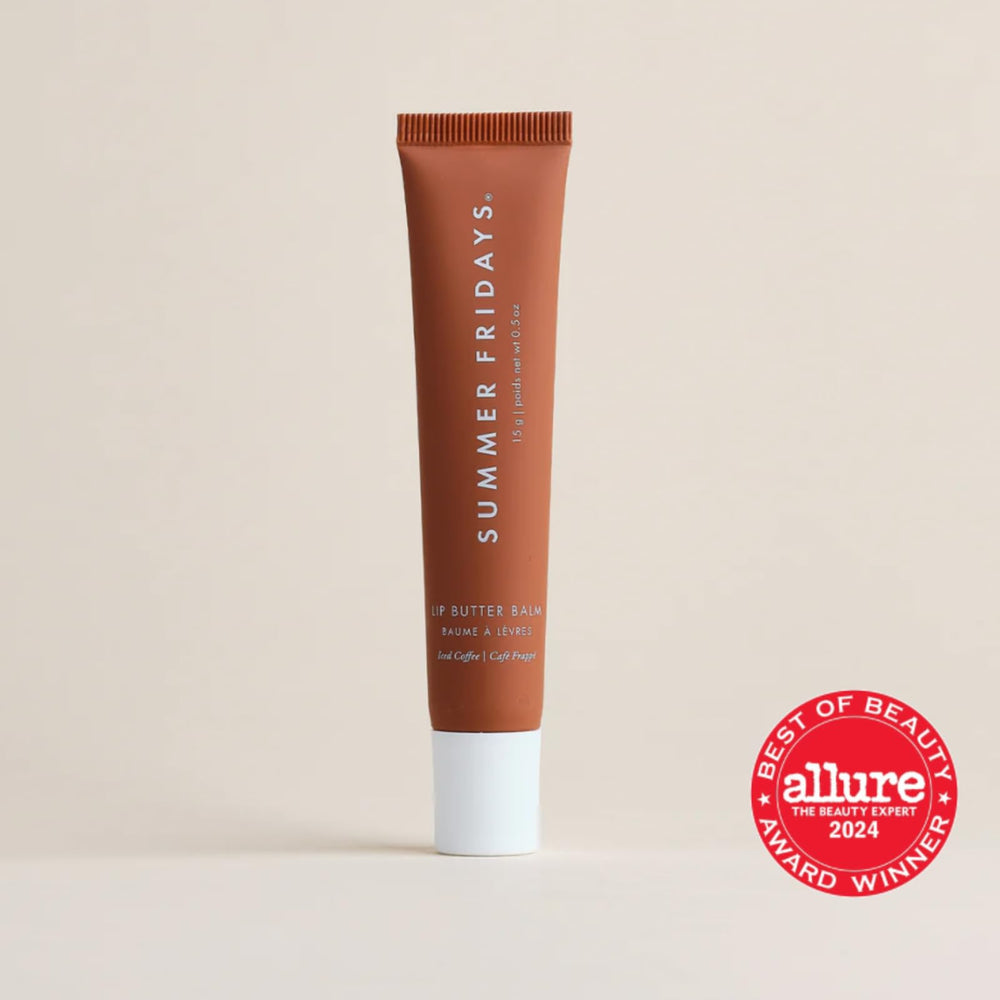Summer Fridays baume lèvres teinté Café glacé montre texture soyeuse et confort durable.
