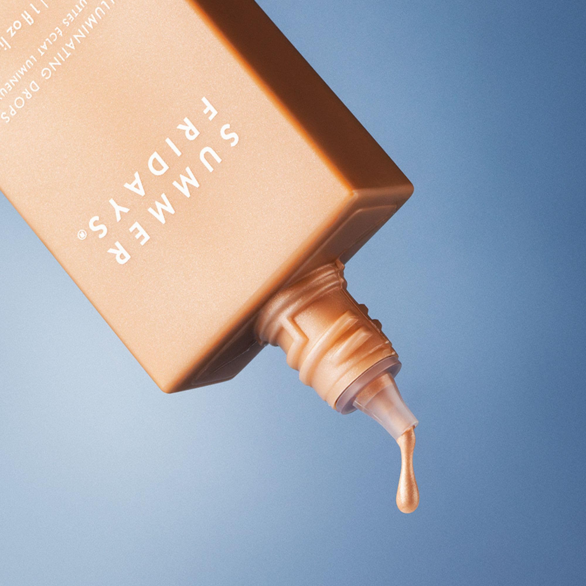 Gouttes illuminatrices Summer Fridays avec acide hyaluronique et glycérine pour une hydratation durable