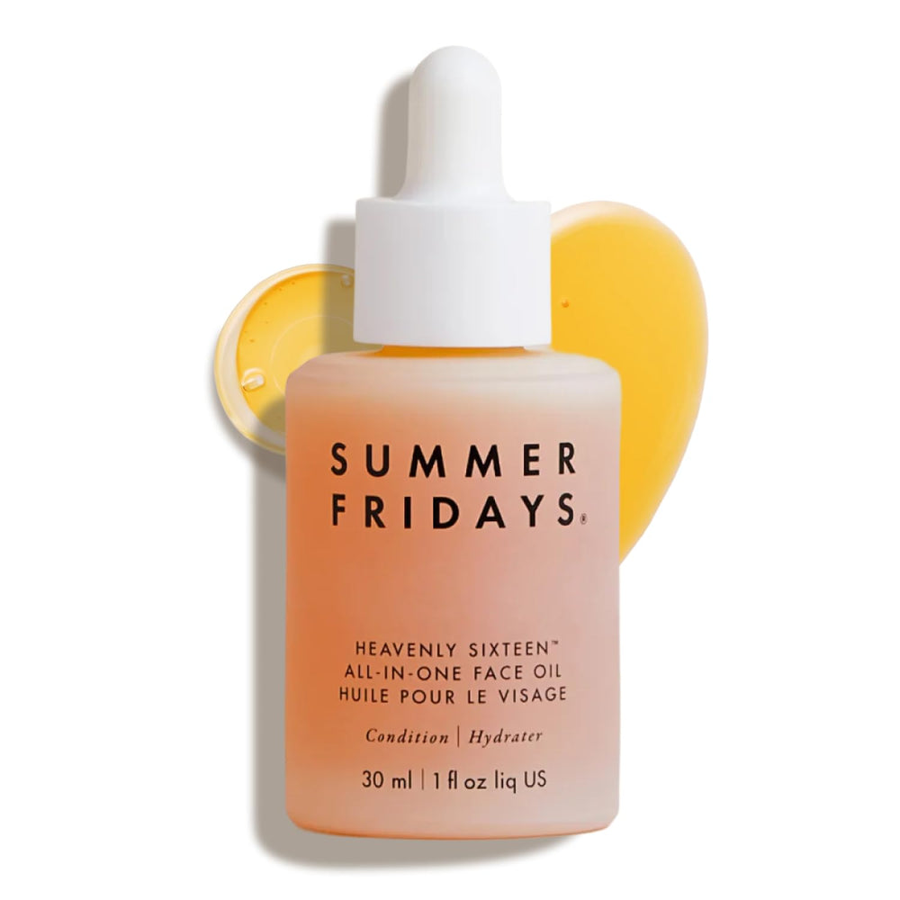 Summer Fridays Heavenly Sixteen, bouteille élégante, hydrate légèrement la peau sèche sans alourdir.