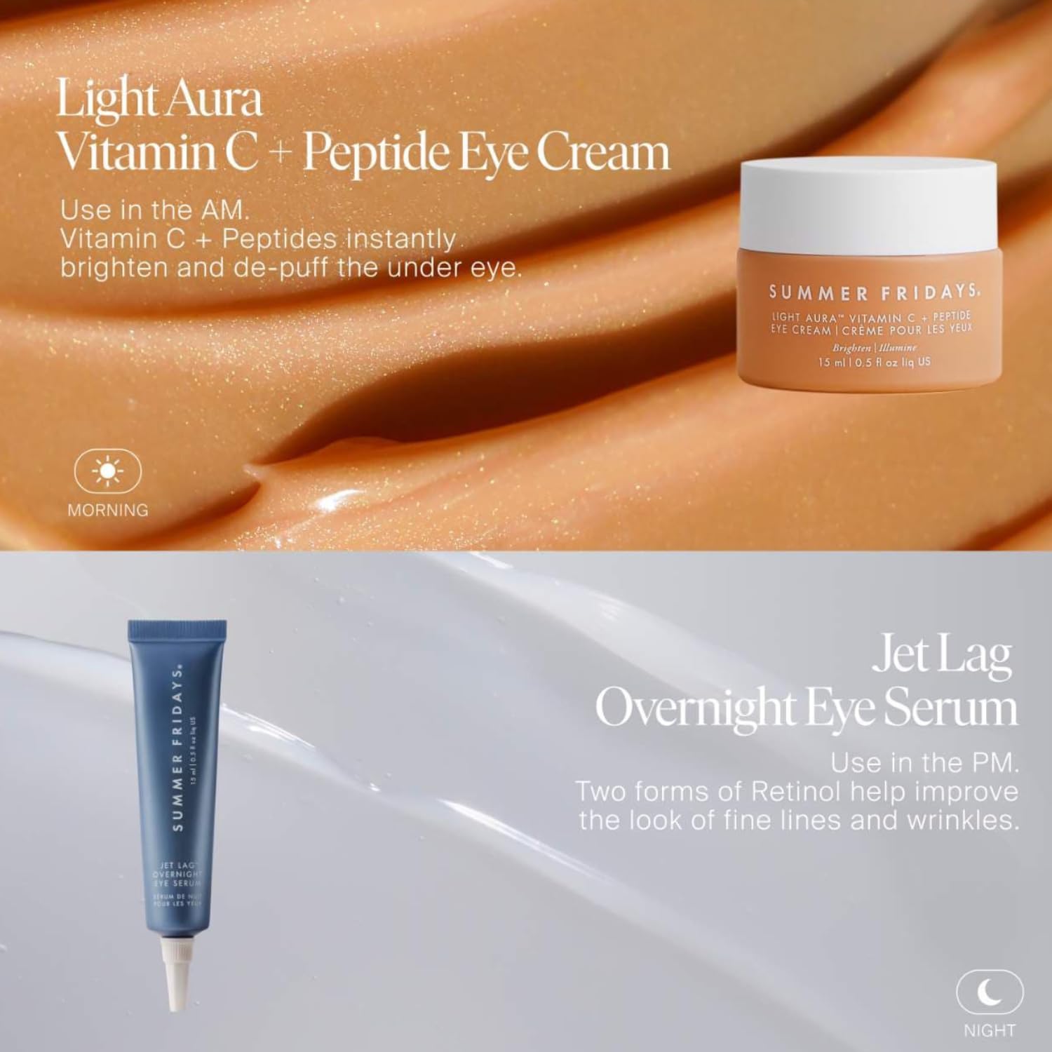 Formule glycérine du sérum Yeux Jet Lag Nocturne hydrate durablement le contour