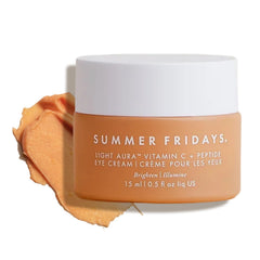 Summer Fridays Light Aura crème-yeux: texture lumineuse autour des yeux et hydratation.