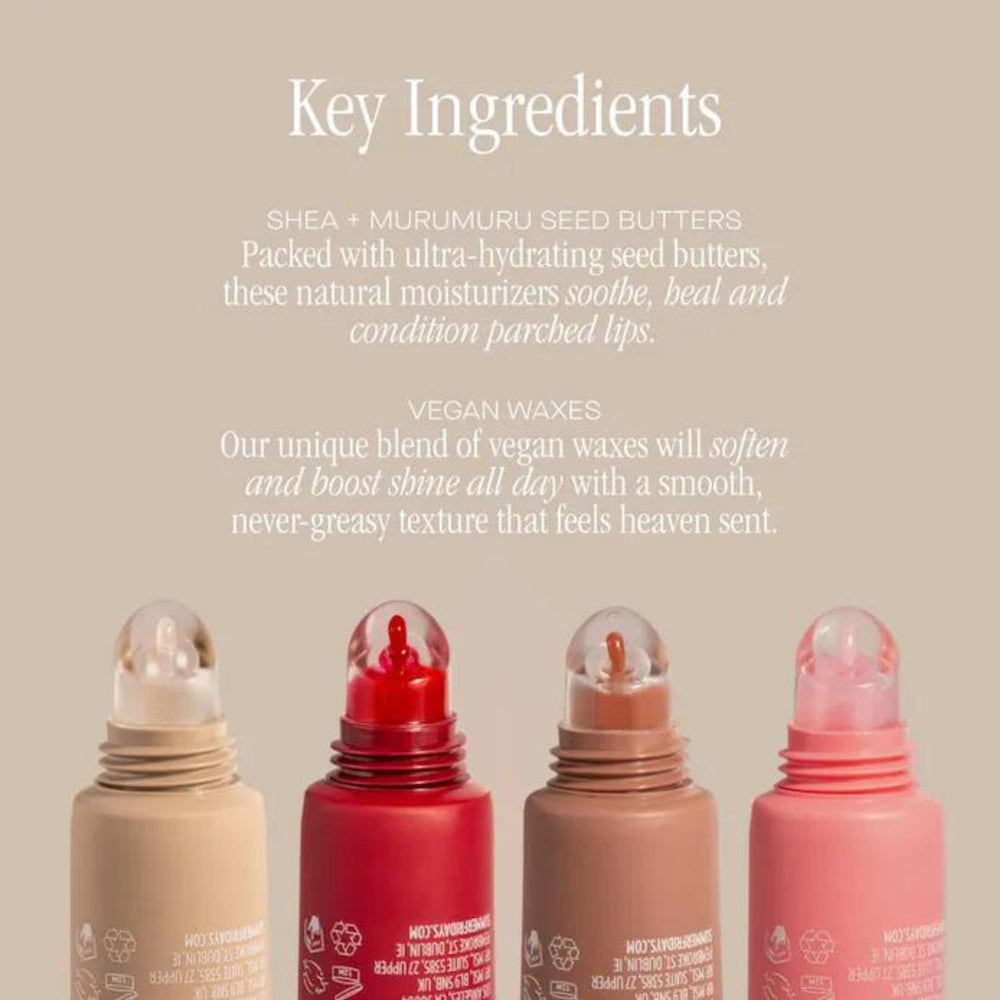 Premier plan montrant Summer Fridays lip butter en action et hydratation durable