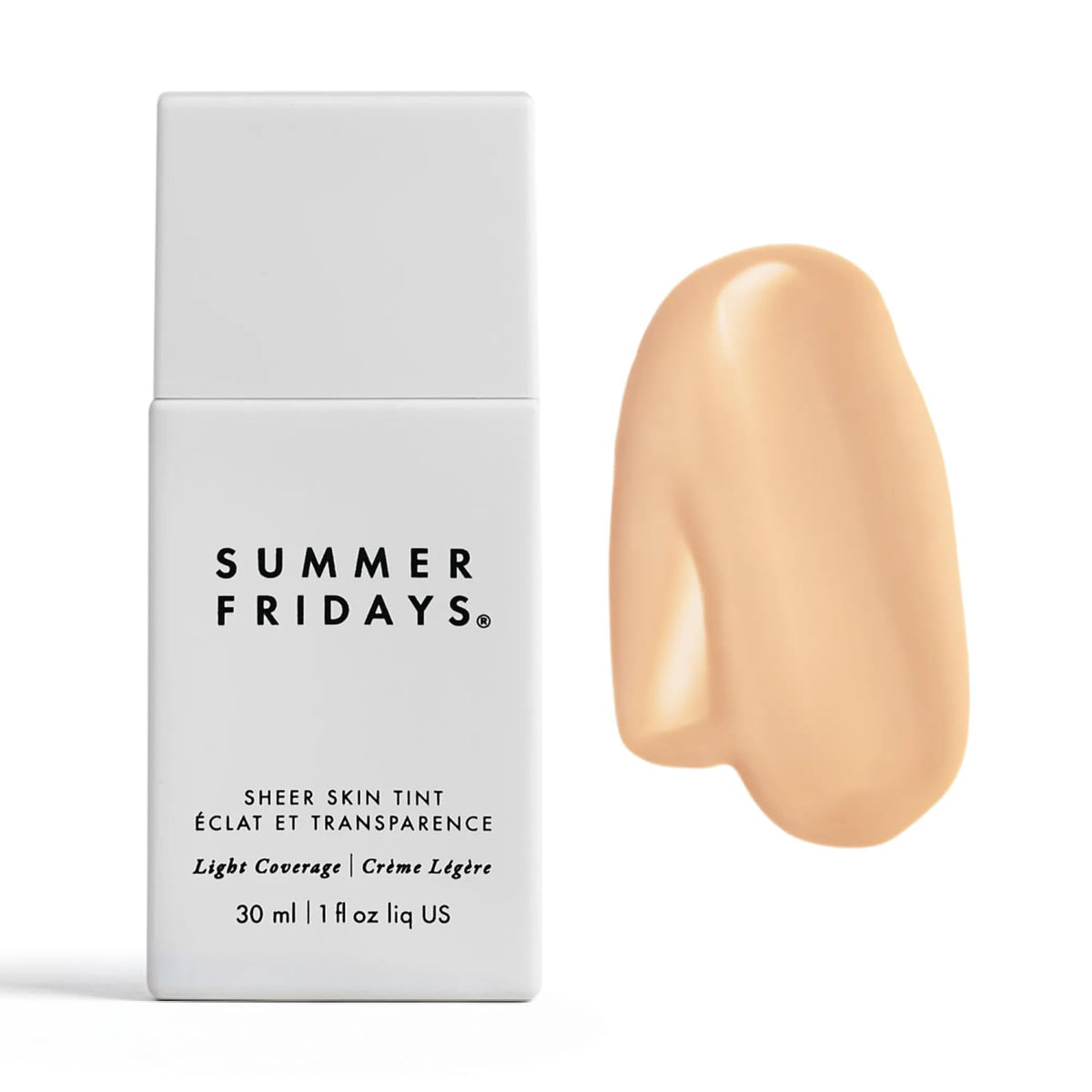 Summer Fridays Sheer Skin Tint – aperçu de la bouteille pour une peau lumineuse