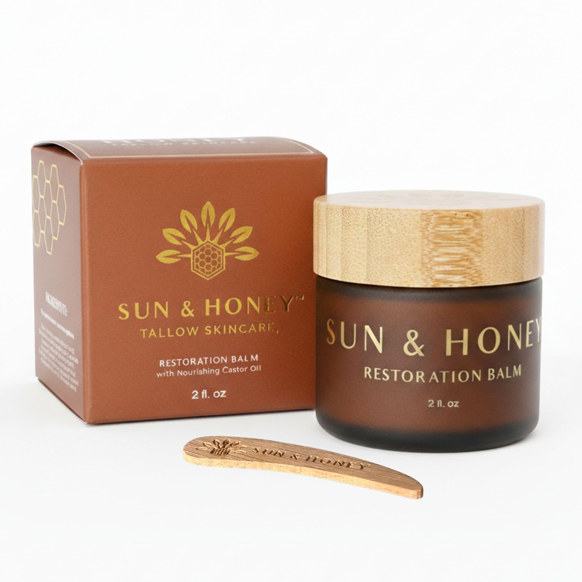 Sun and Honey Skincare – bouteille crème graisse boeuf pour visage, soin nourrissant
