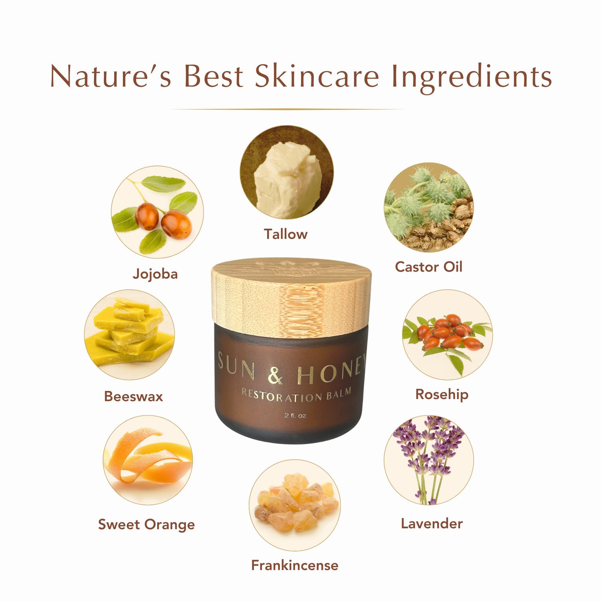Sun and Honey Skincare – mélange huile ricin jojoba huile de rose musquée visage, nourrissant