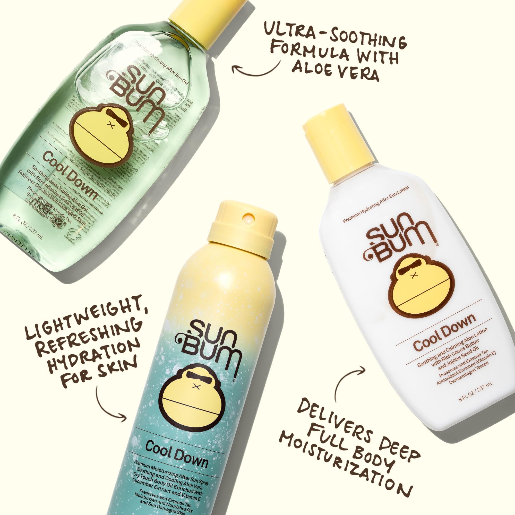 Sun Bum Cool Down contient vitamine E pour nourrir et apaiser.