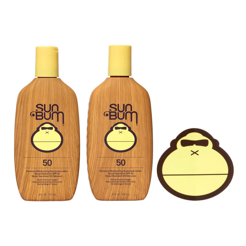 Sun Bum Original SPF 50: bouteille originale montrant une protection hydratante UVA/UVB.