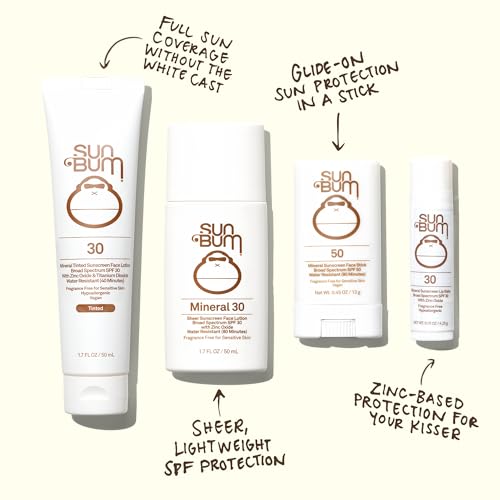 Teinte naturelle Sun Bum Minéral SPF30 sur peau, fini subtil et frais.