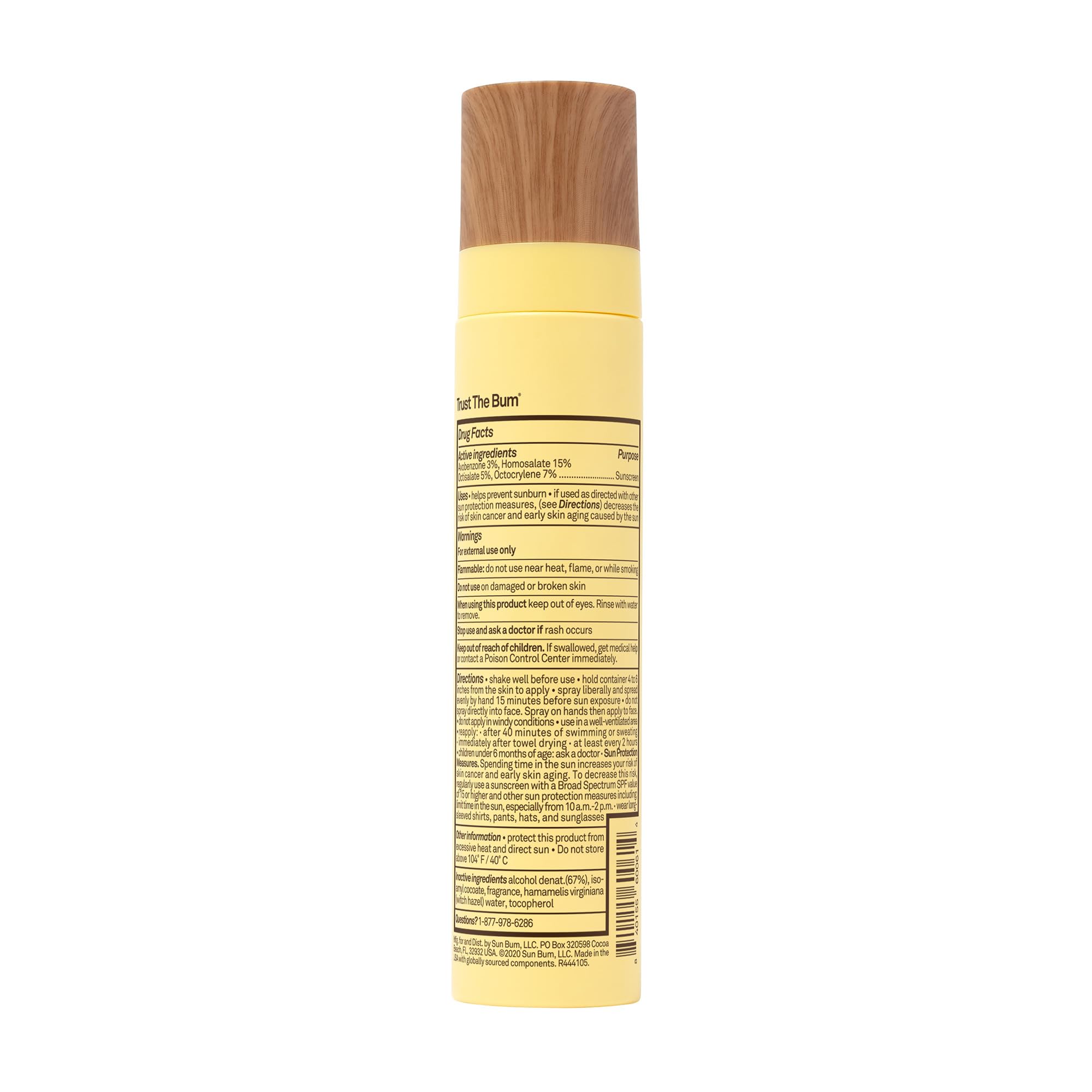 Sun Bum Original SPF45, brume après soleil, sensation rafraîchissante sur le visage.