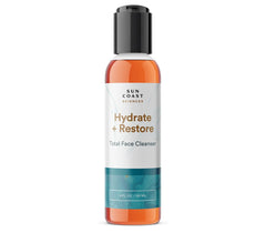 SUN COAST SCIENCES Hydrate + Restore nettoyant visage, bouteille prête à l’emploi et hydratante.