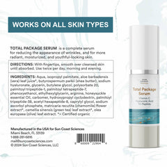 SUN COAST SCIENCES Sérum Total Package texture onctueuse appliquée sur la peau.