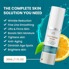 SUN COAST SCIENCES Sérum Total Package sur le visage, application par les mains.