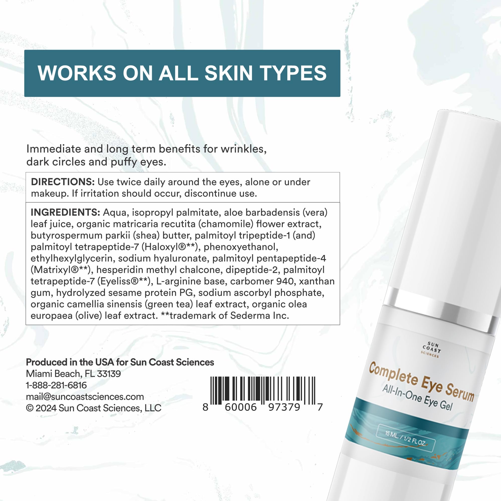 SUN COAST SCIENCES sérum yeux non teste sur animaux – produit sans cruauté