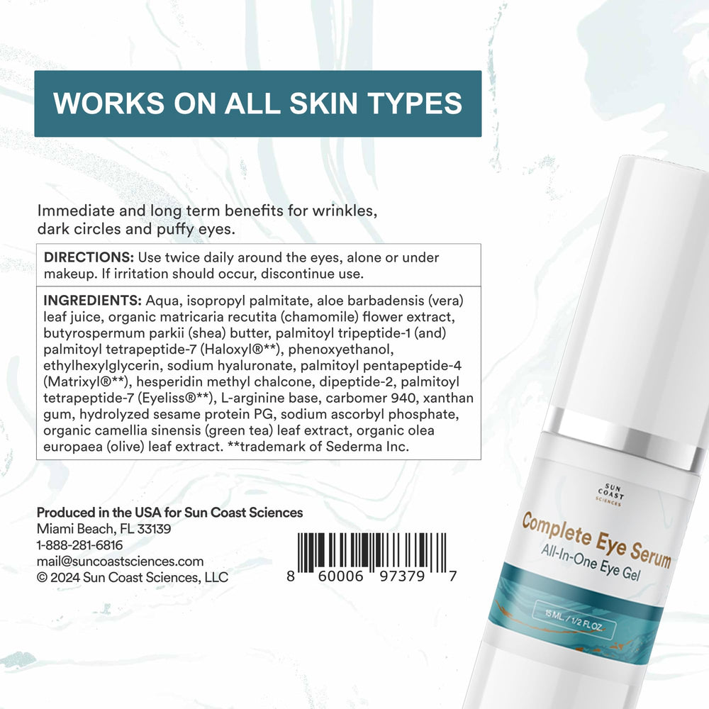 SUN COAST SCIENCES sérum yeux non teste sur animaux – produit sans cruauté
