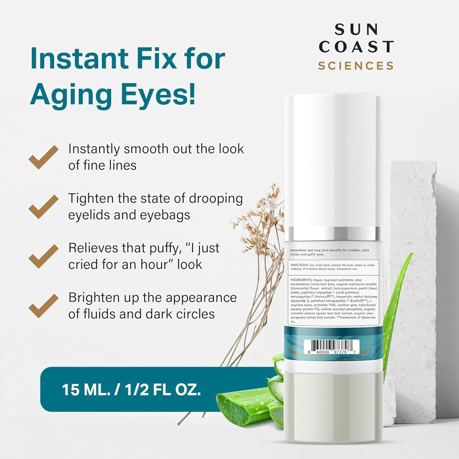 SUN COAST SCIENCES sérum yeux texture légère – pénètre rapidement et rafraîchit