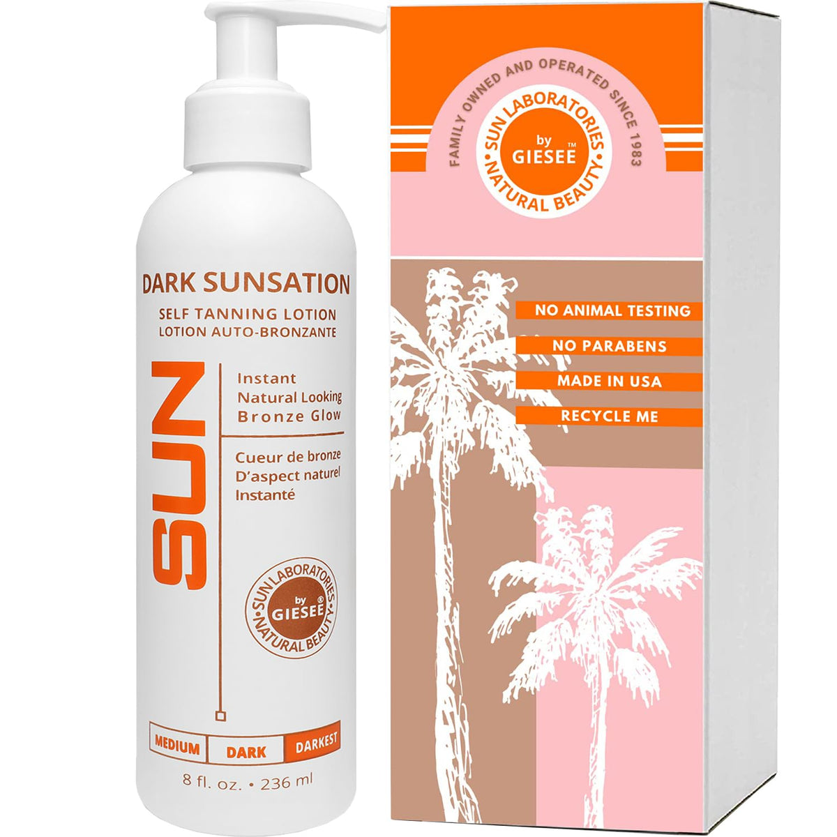 Bouteille Sun Laboratories by Giesee Dark Sunsation pour bronzage naturel sans soleil