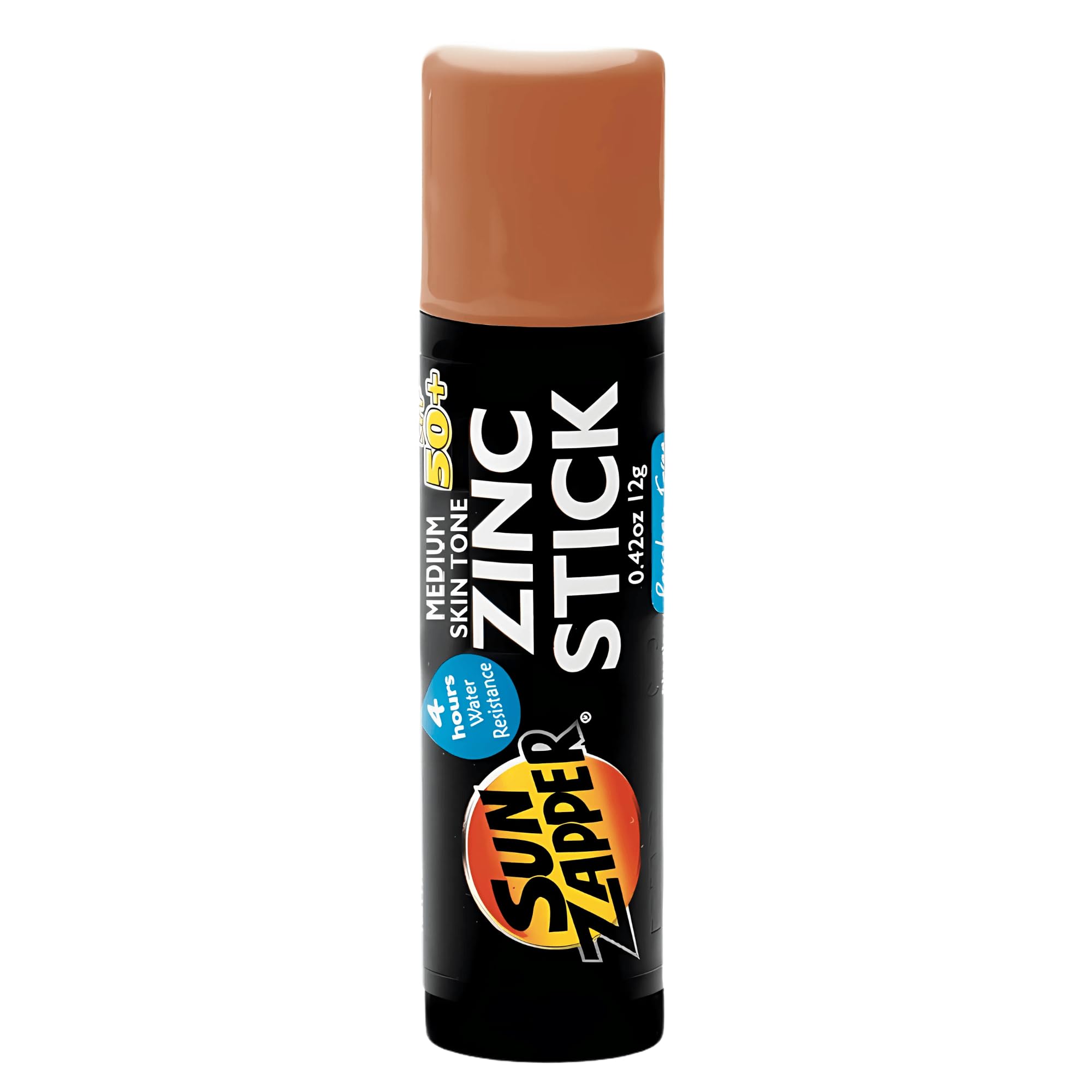 Sun Zapper zinc oxide sunscreen stick close-up showing mineral protection