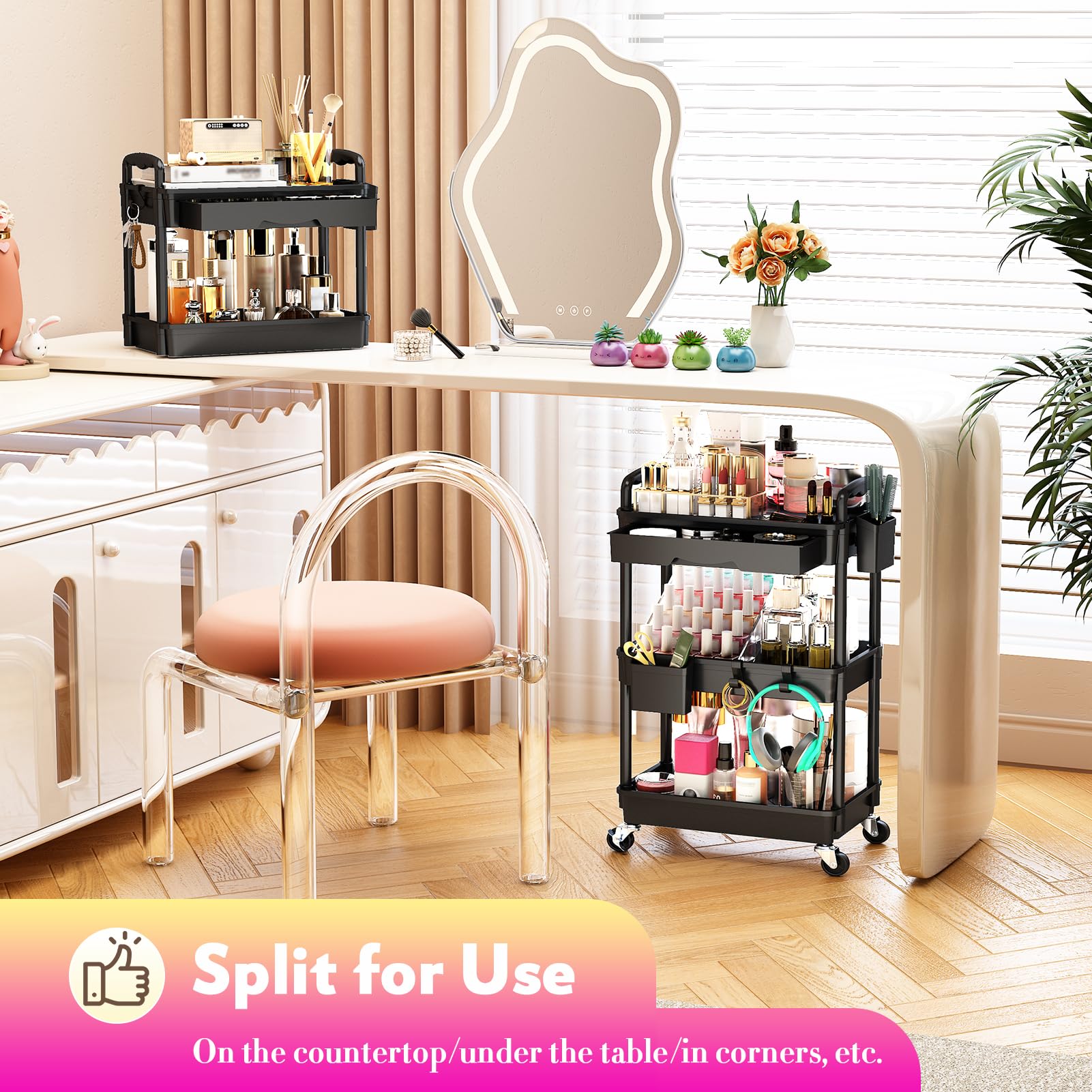 SUNALLY Chariot cadeau beaute, parfait pour amoureux des soins et rangement.