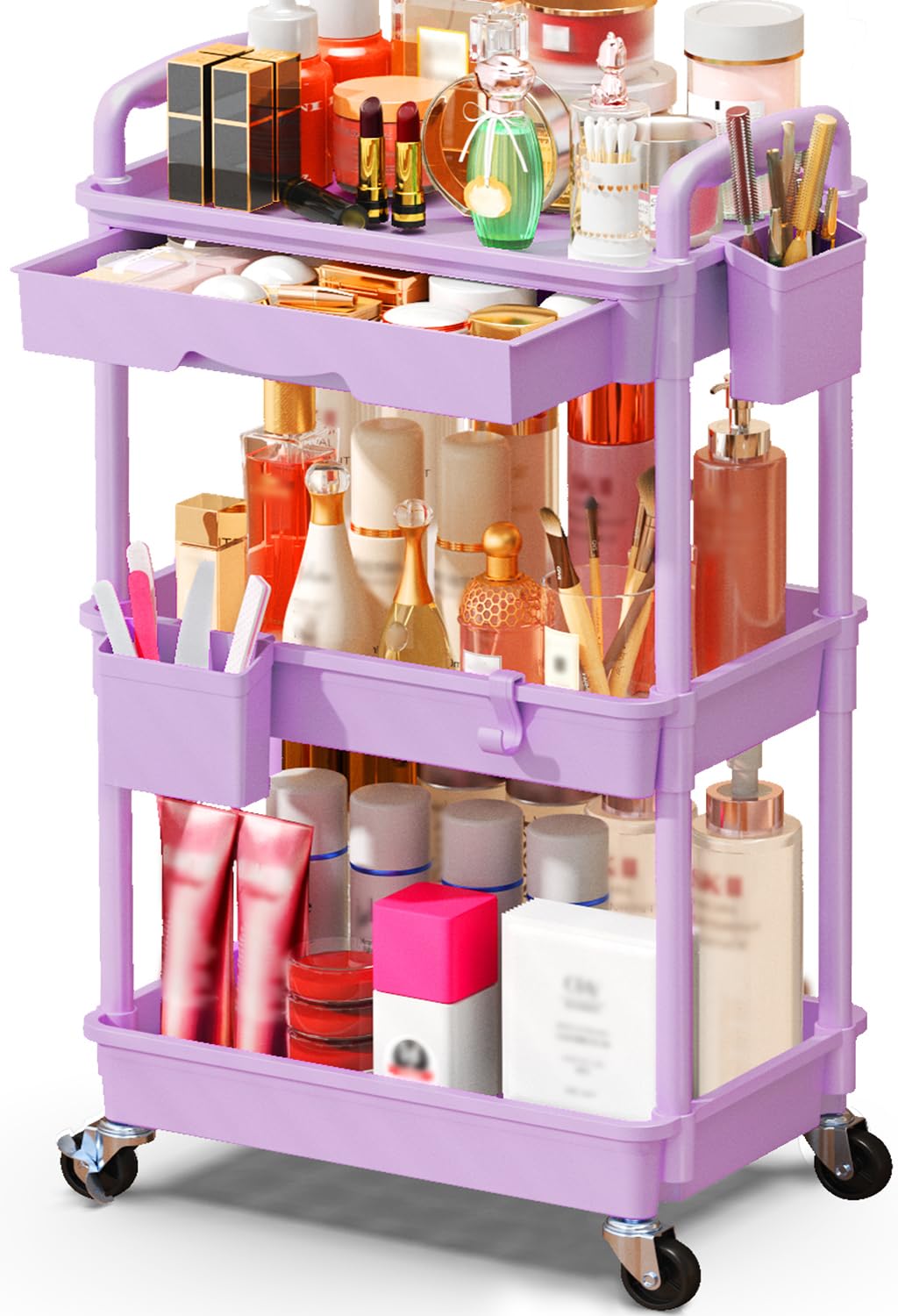 SUNALLY chariot-maquillage-roulant-tiroirs, grande capacité pour maquillage et accessoires.