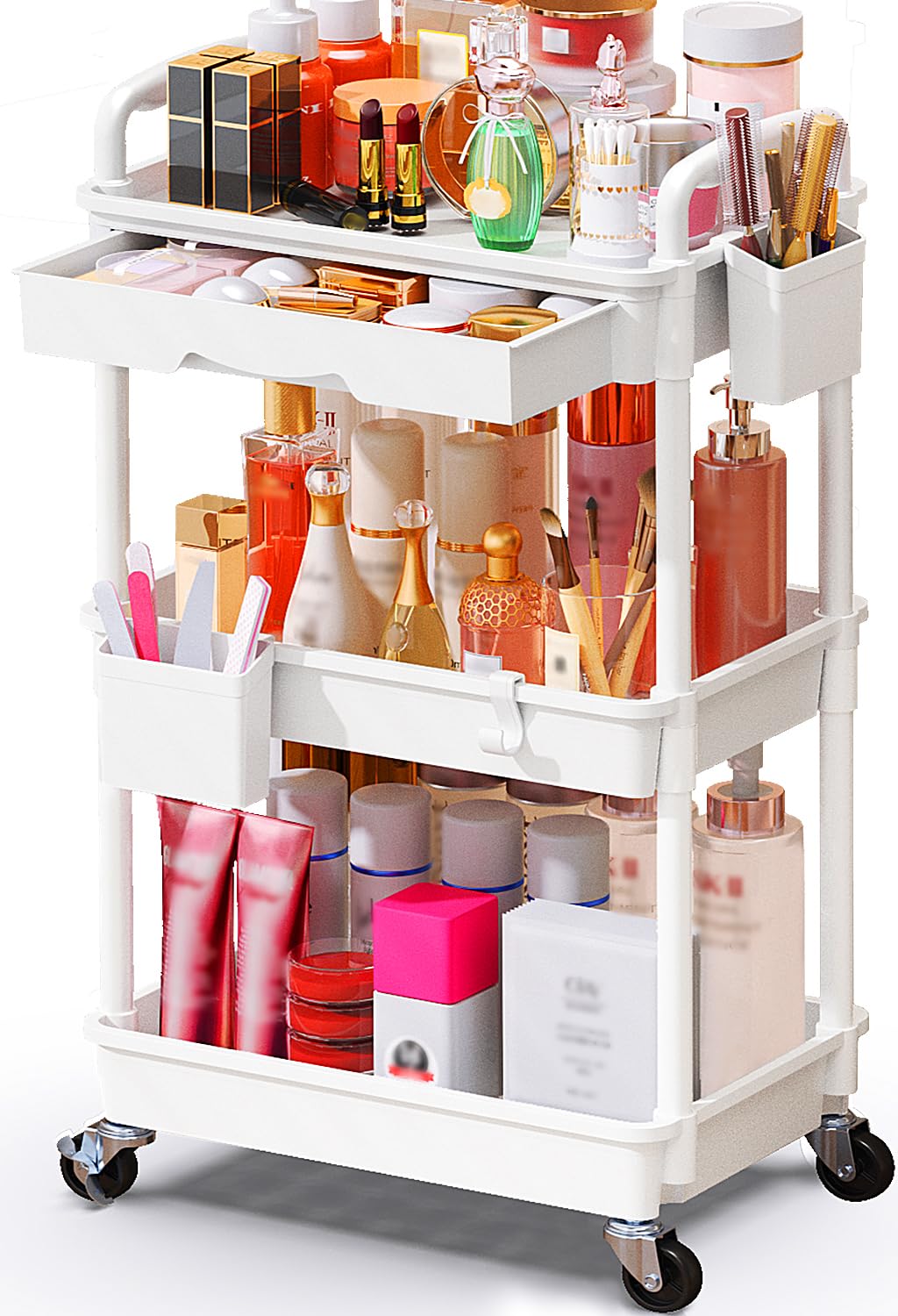 SUNALLY chariot-maquillage-roulant : rangement efficace pour vos produits.