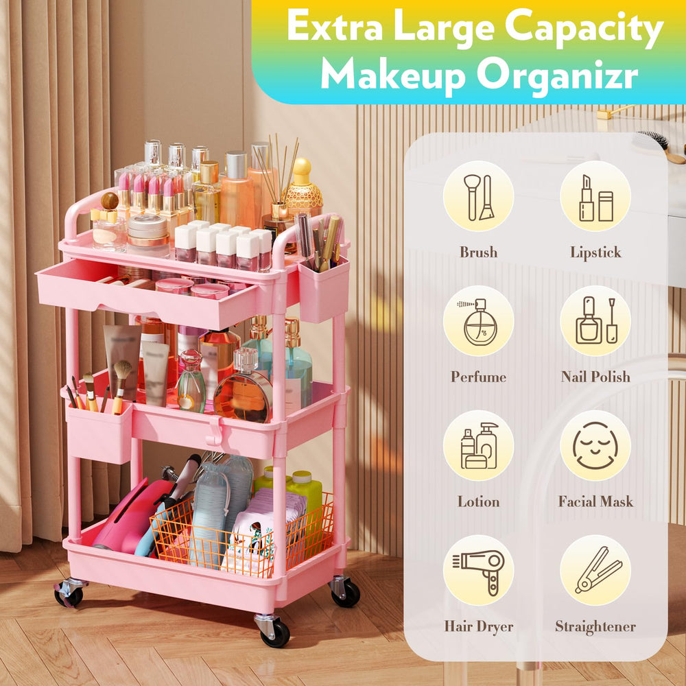 SUNALLY chariot maquillage double utilisation, idéal sur bureau ou sous vanity.