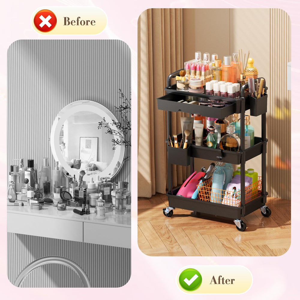 SUNALLY Chariot rangement multi-scene idéal pour salle de bains et bureau.