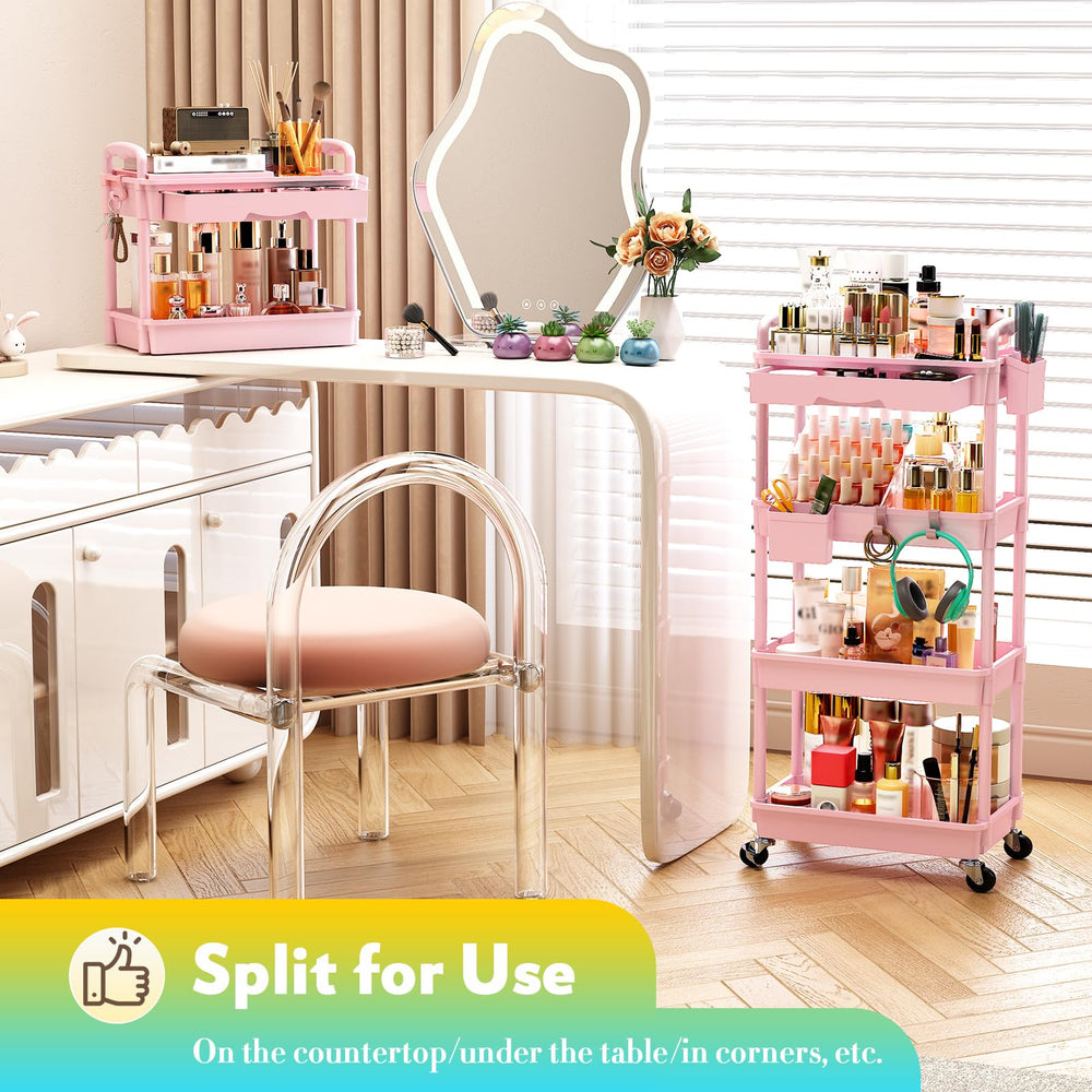 SUNALLY design pratique coiffeuse rose – optimise l'espace et la déco.