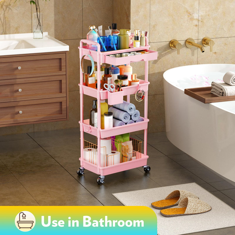 SUNALLY organisation multifonction beauté rose – chariot portable idéal.