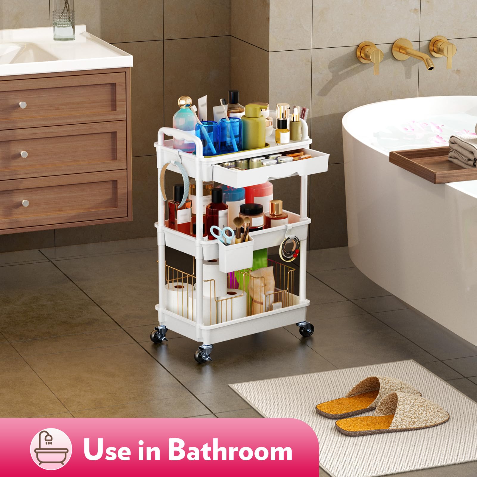 SUNALLY utilisation-polyvalente-salle-de-bains-bureau : rangement flexible.