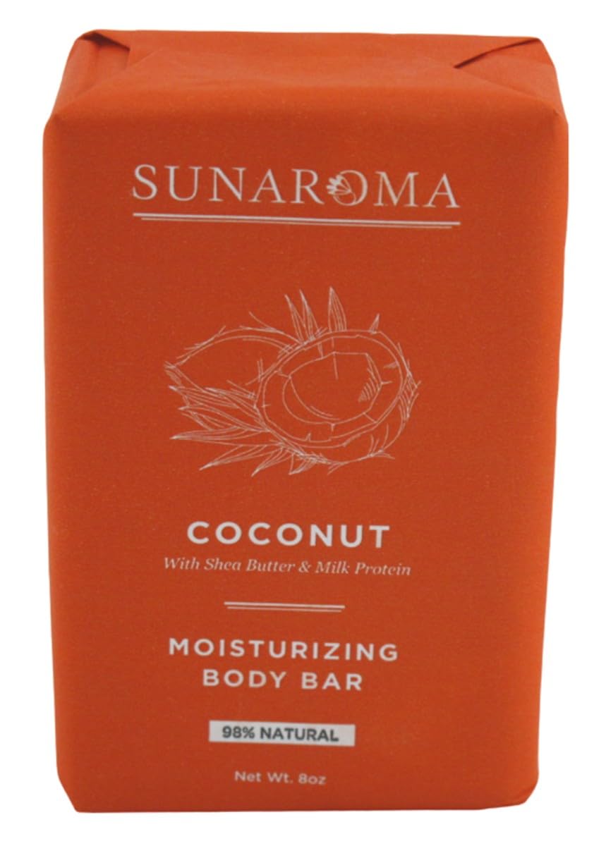 Sunaroma Savon coco 8oz 3-pack – emballage pratique et attractif.