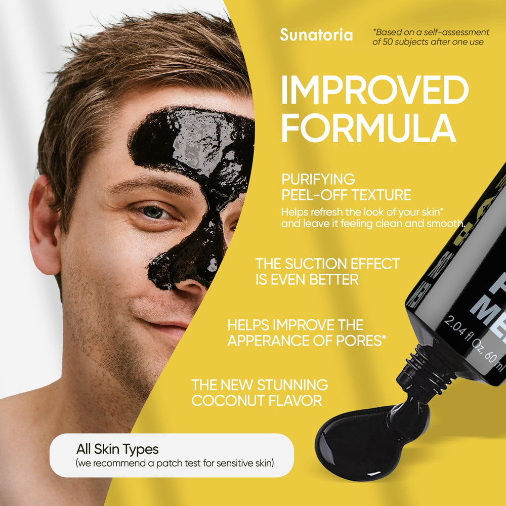 Sunatoria masque charbon pelable : temps de séchage clair et réduction du gras dans la zone T