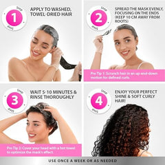 SUNATORIA Masque Boucles – Anti-frizz pour cheveux lisses et faciles à coiffer.