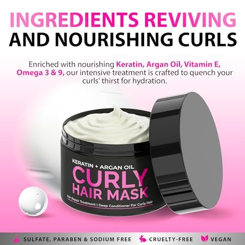 SUNATORIA Masque Cheveux Boucles – Définition des boucles et brillance naturelle.