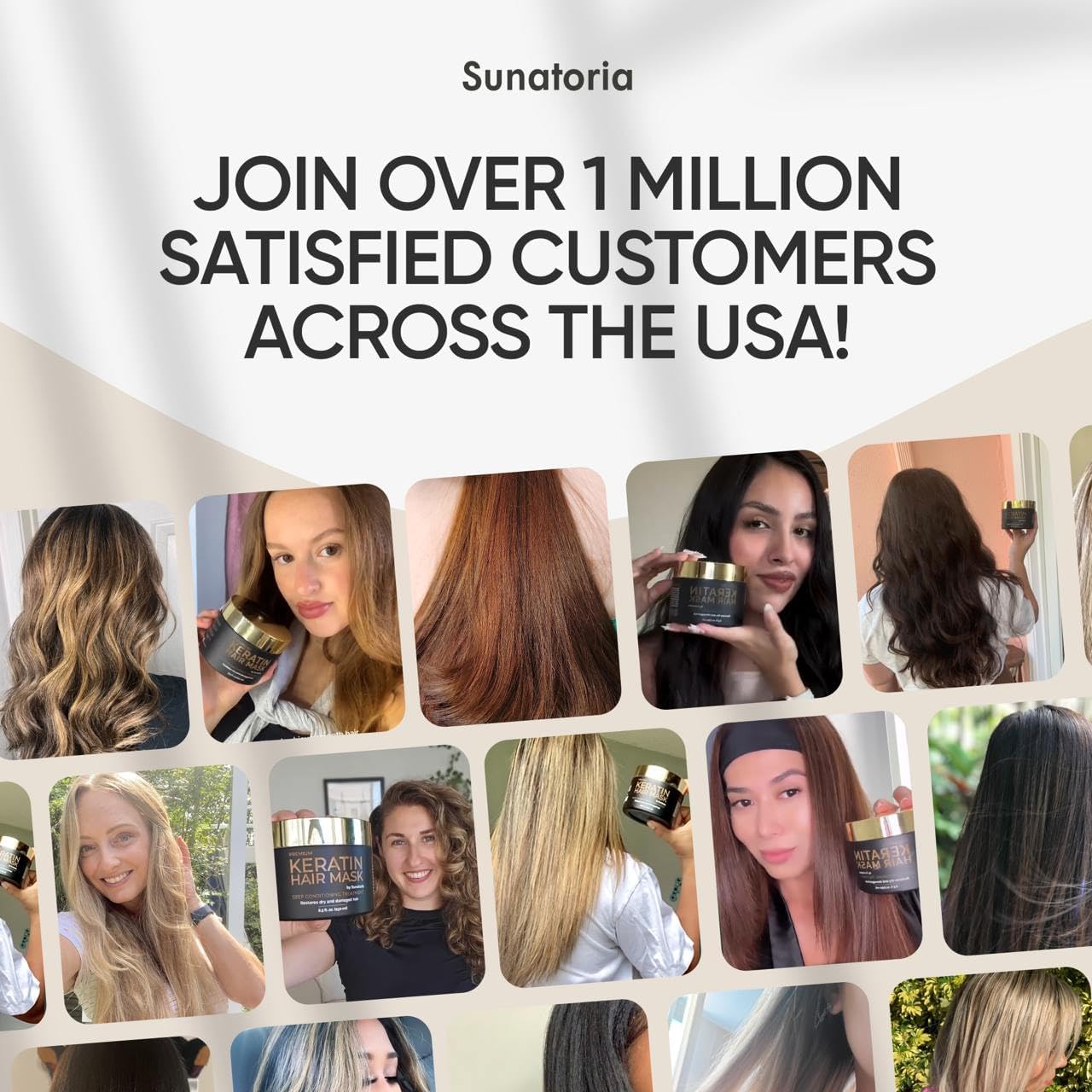 SUNATORIA Masque Kératine, ingrédients omega3 et vitamine E bénéfiques.