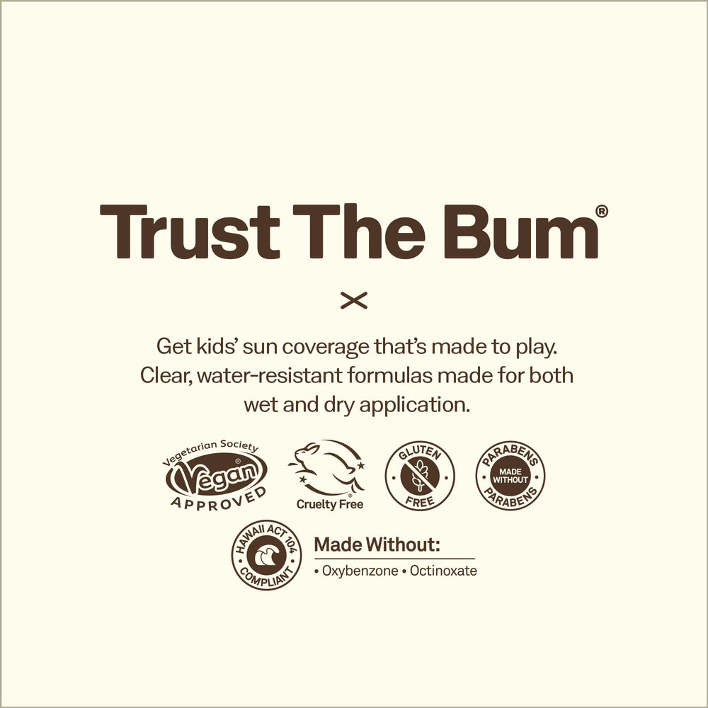 Sun Bum Kids SPF 50, formule dermatologiquement testée et sans parfum synthétique.