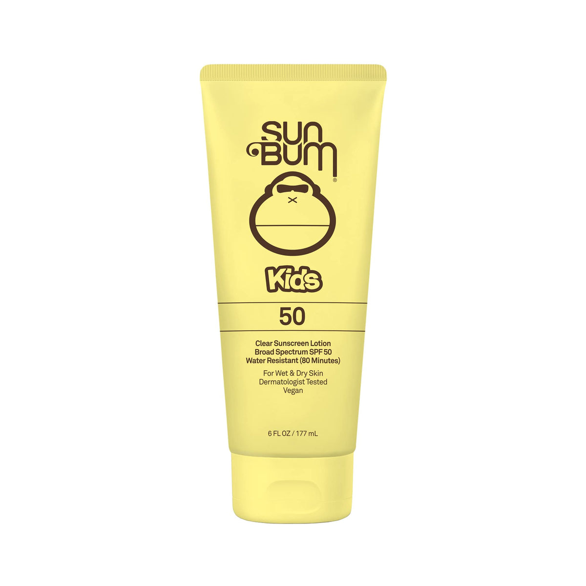 Sun Bum Kids SPF 50, lotion transparente pour le corps, application rapide et discrète.