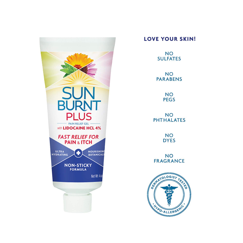 Sunburnt Plus Gel Frais – Application rafraîchissante sur peau irritée.