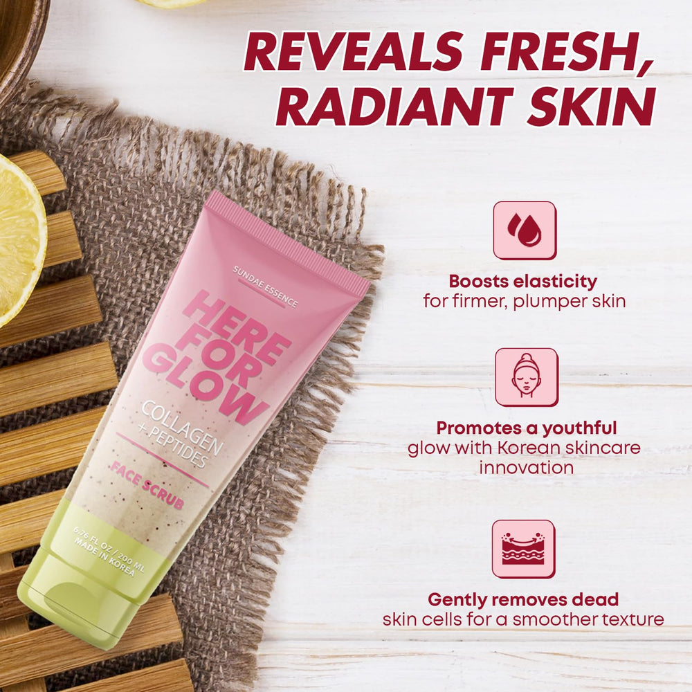Sunday Essence gommage visage texture douce: exfoliation légère pour une peau veloutée.