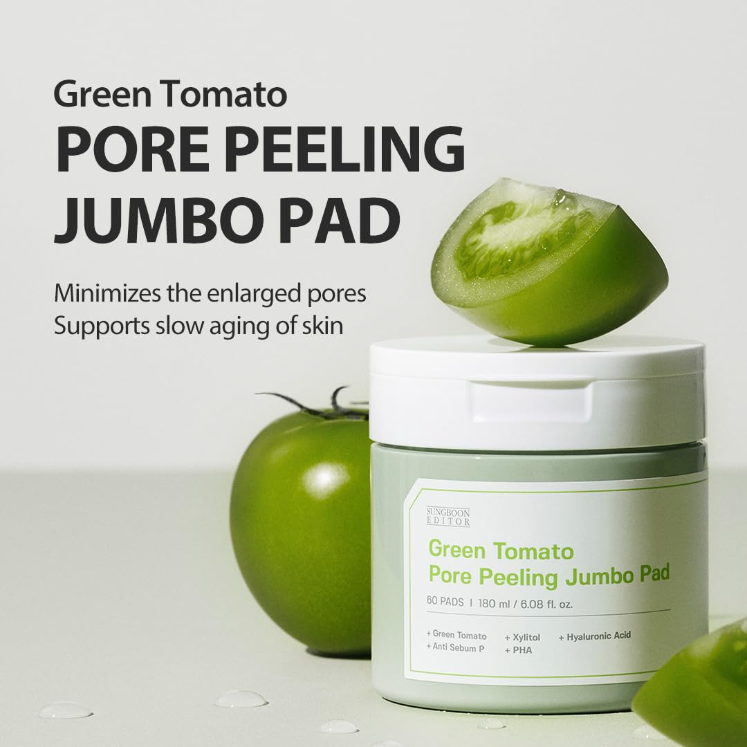 Boîte des pads SUNGBOON EDITOR à la tomate verte, pratique et prête à l'emploi.