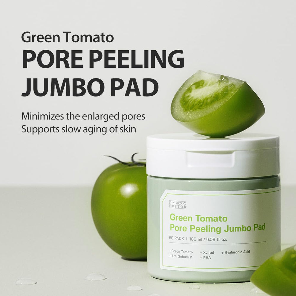Boîte des pads SUNGBOON EDITOR à la tomate verte, pratique et prête à l'emploi.